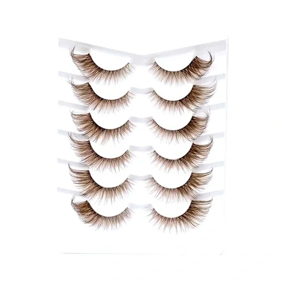 6 Pairs of European Caramel Brown False Eyelashes - Picture 4 of 4